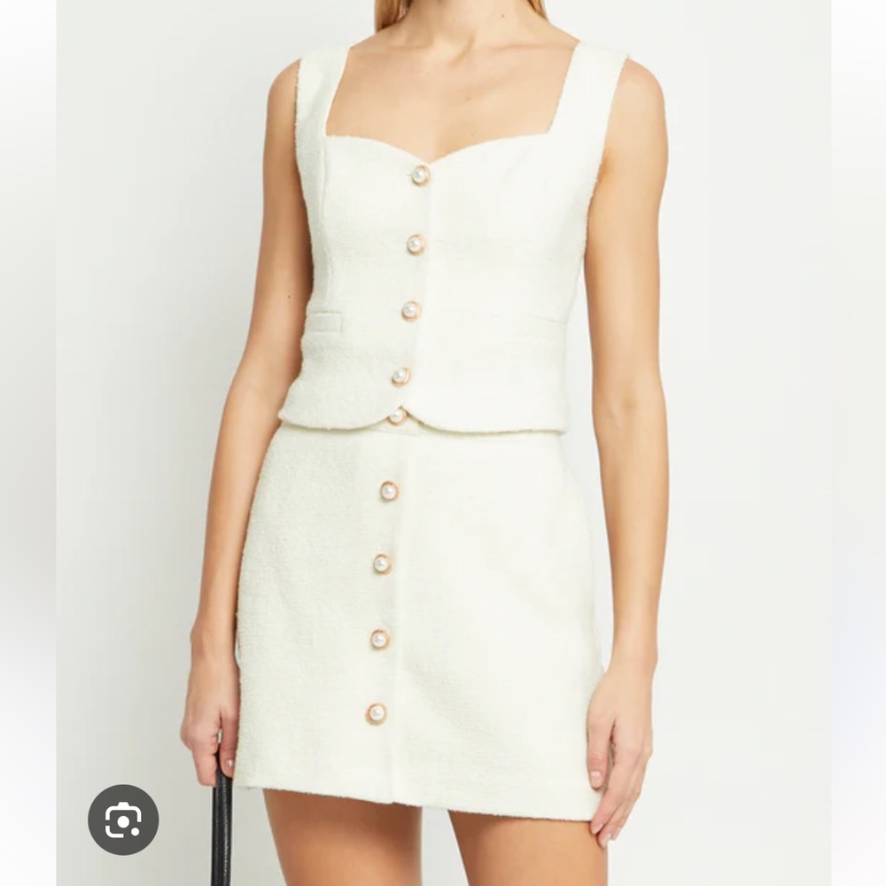 Few Moda Cream Button-Front Two-Piece Set